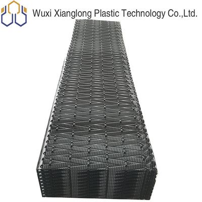 Sirip Menara Pendingin PVC Blok Media Aliran Silang 750X2000mm Hitam Abu-abu